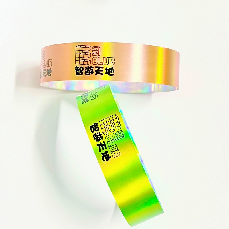Factory Wholesale Laser Glitter Wrist Strap Bands Event Concert Festival Laser Logo Shiny Laser Paper Wristband