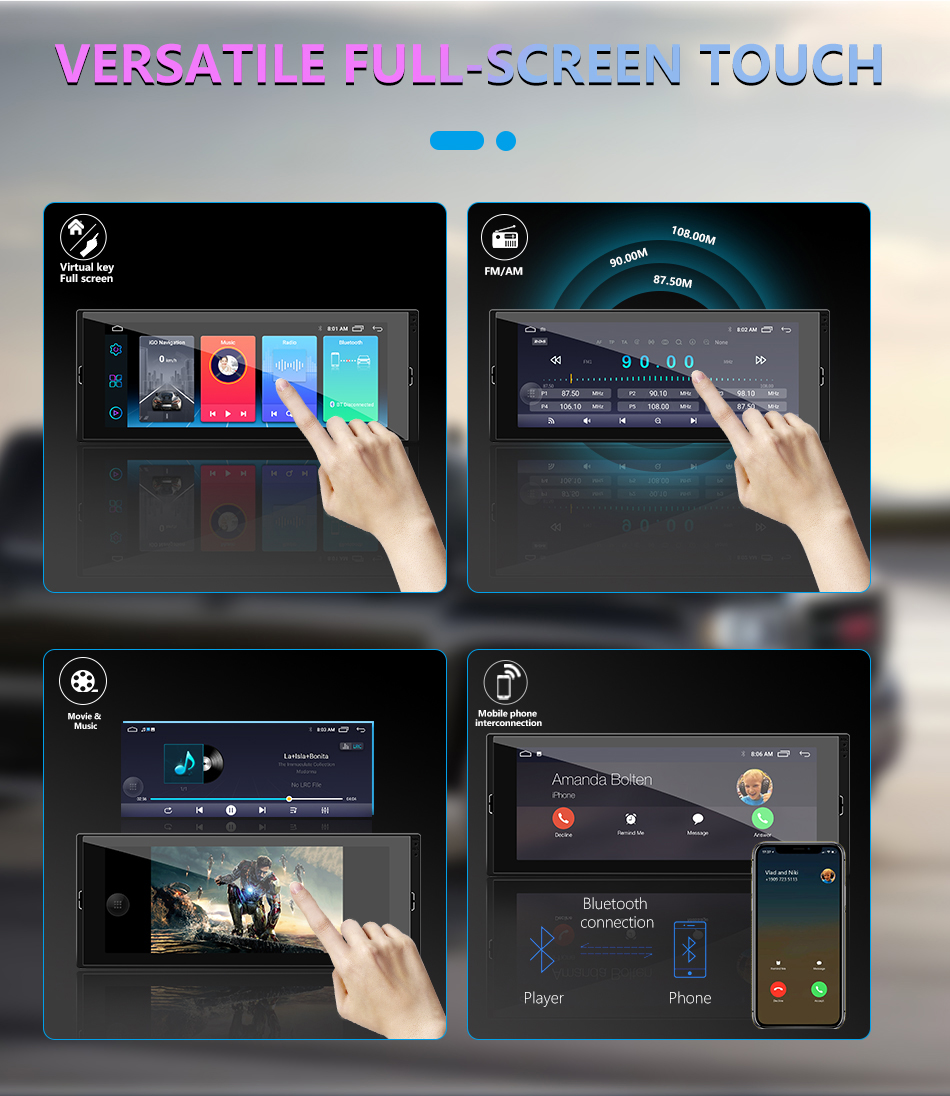 Universal 6.86 inch Dual Din Car Stereo Autoradio Head Unit Car Audio Multimedia Android Car Player