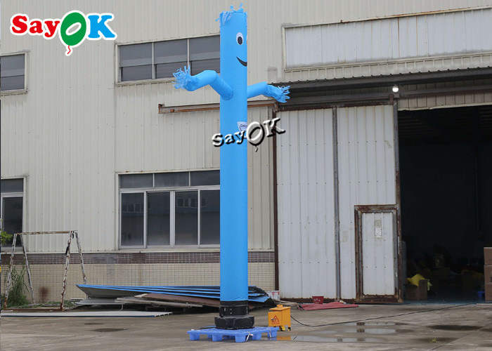 Inflatable Wacky Waving Tube Man 5m Blue Single Leg Inflatable Air Dancer Wave Man With Blower