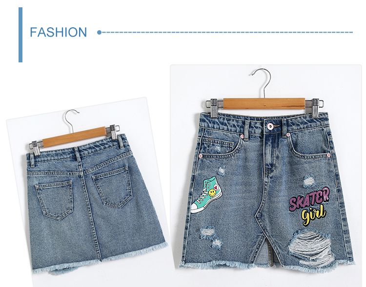 Casual Mini A Line Teen Girls Denim Skirts / Children's Jean Skirts Customized