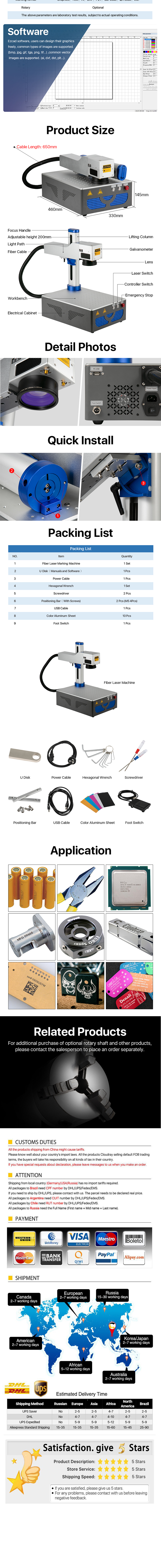 1064nm Laser Marking Machine Raycus 20W 30W Foldable Fiber Machine for DIY Marking Metal Gift Free Shipping DHL FEDEX