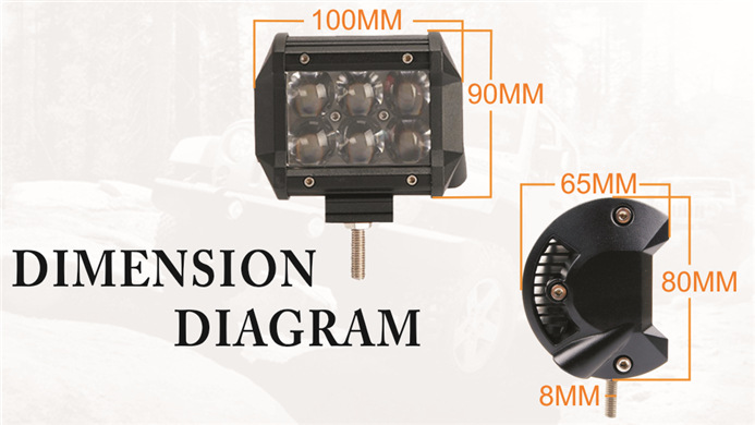4 Inch Dual Row 30W 6500K Off Road LED Work Lights Bars 4D Lens for Truck Jeep