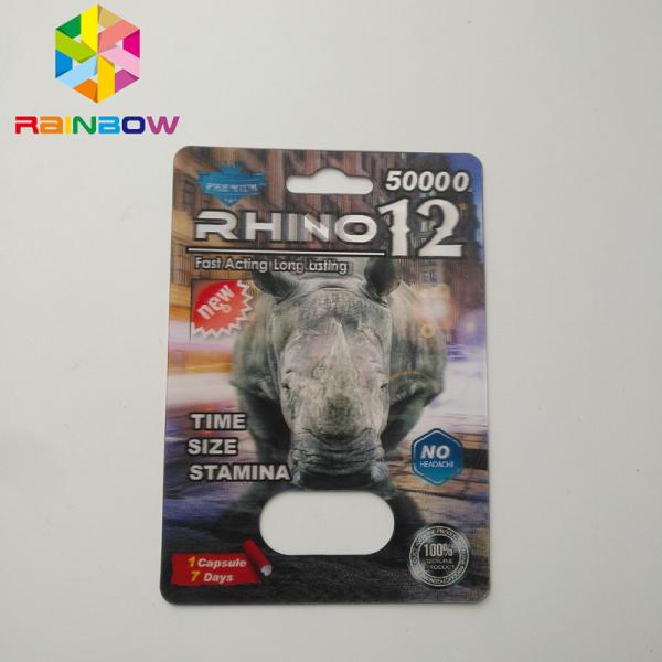 3D Rhino Blister Card Packaging Rhino 12 Rhino 11 Mens Sexual Supplements For