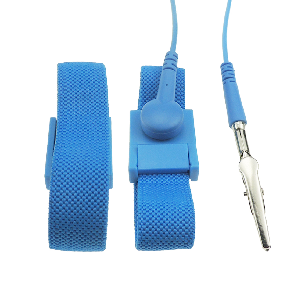 Blue Black 7MM Snap 1M5% ABS ESD Wrist Strap