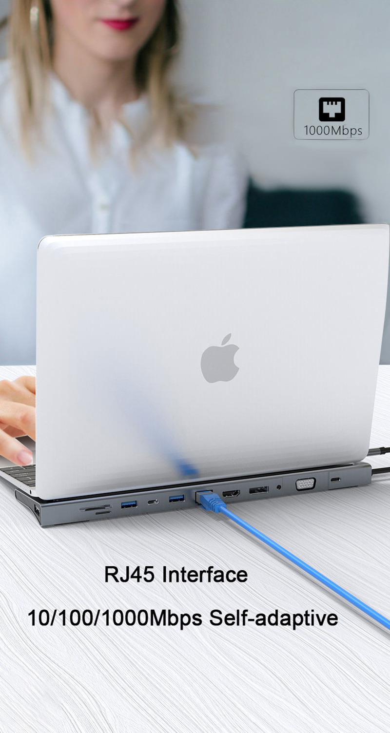 USB C Interface Multi-Function Type-C Dock With SD TF Adapter OEM/ODM Acceptcable