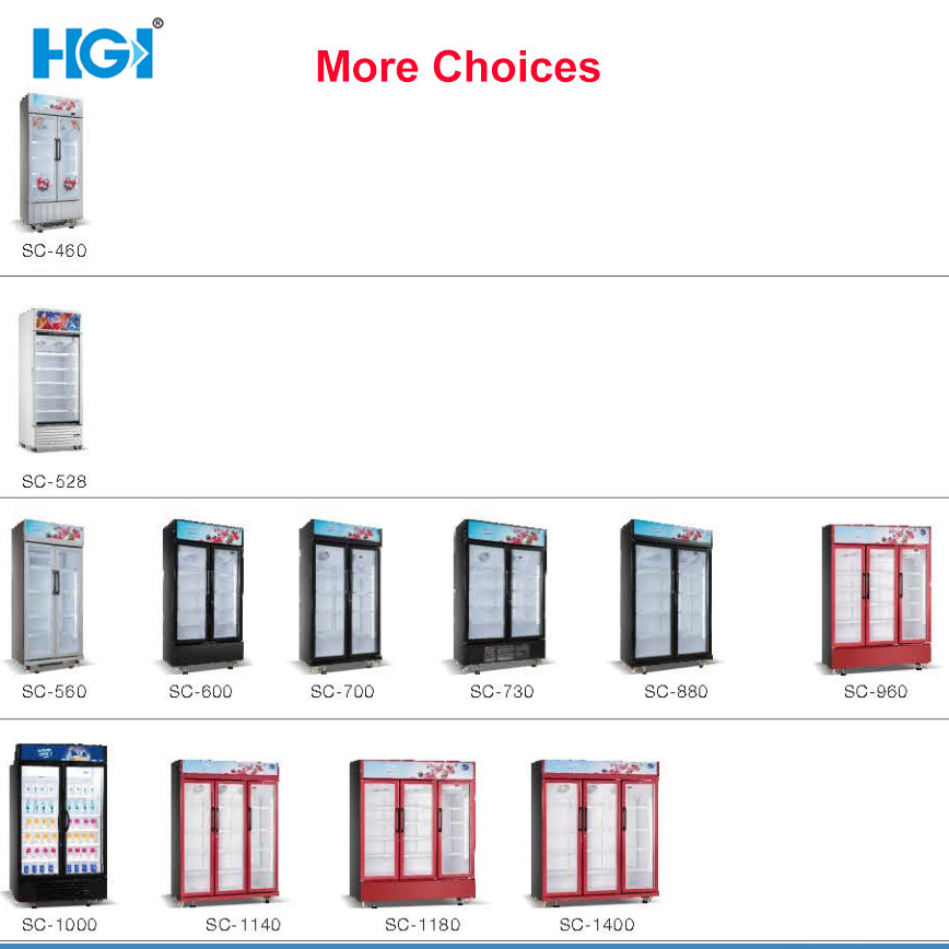 Commercial Fan Cooling Glass Door Beverage Display Upright Cooler Drinks Fridge