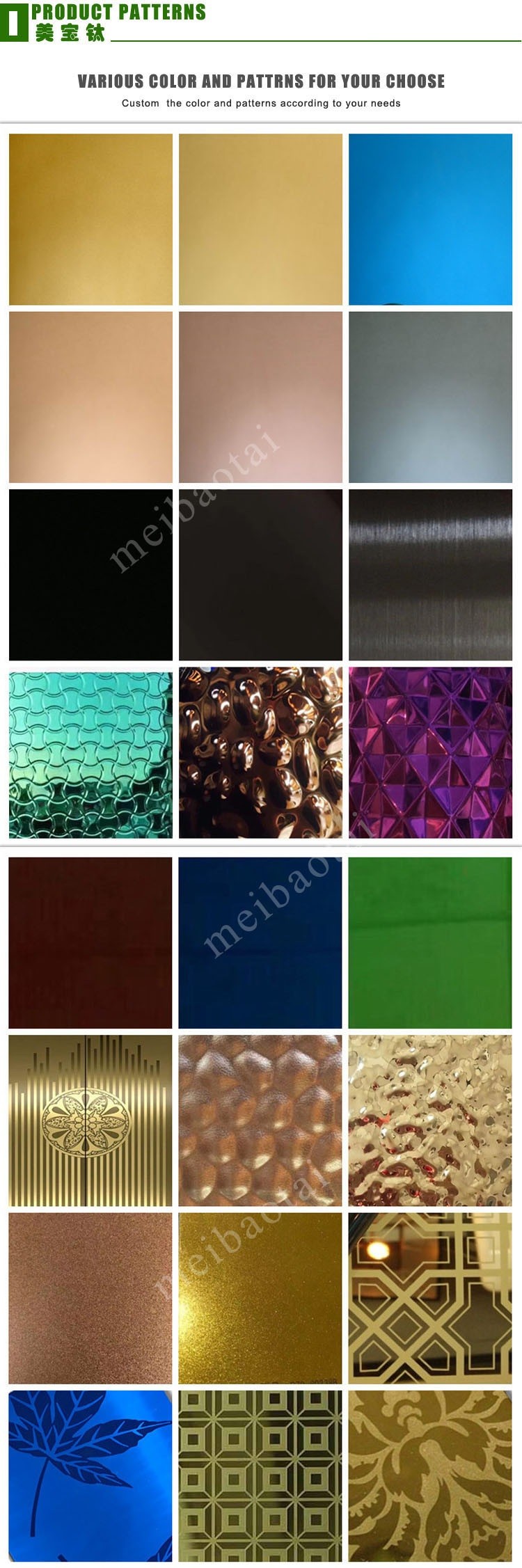 Mirror Finish Decorative Stainless Steel Sheet 0.55mm Blue Plating Ss Plate