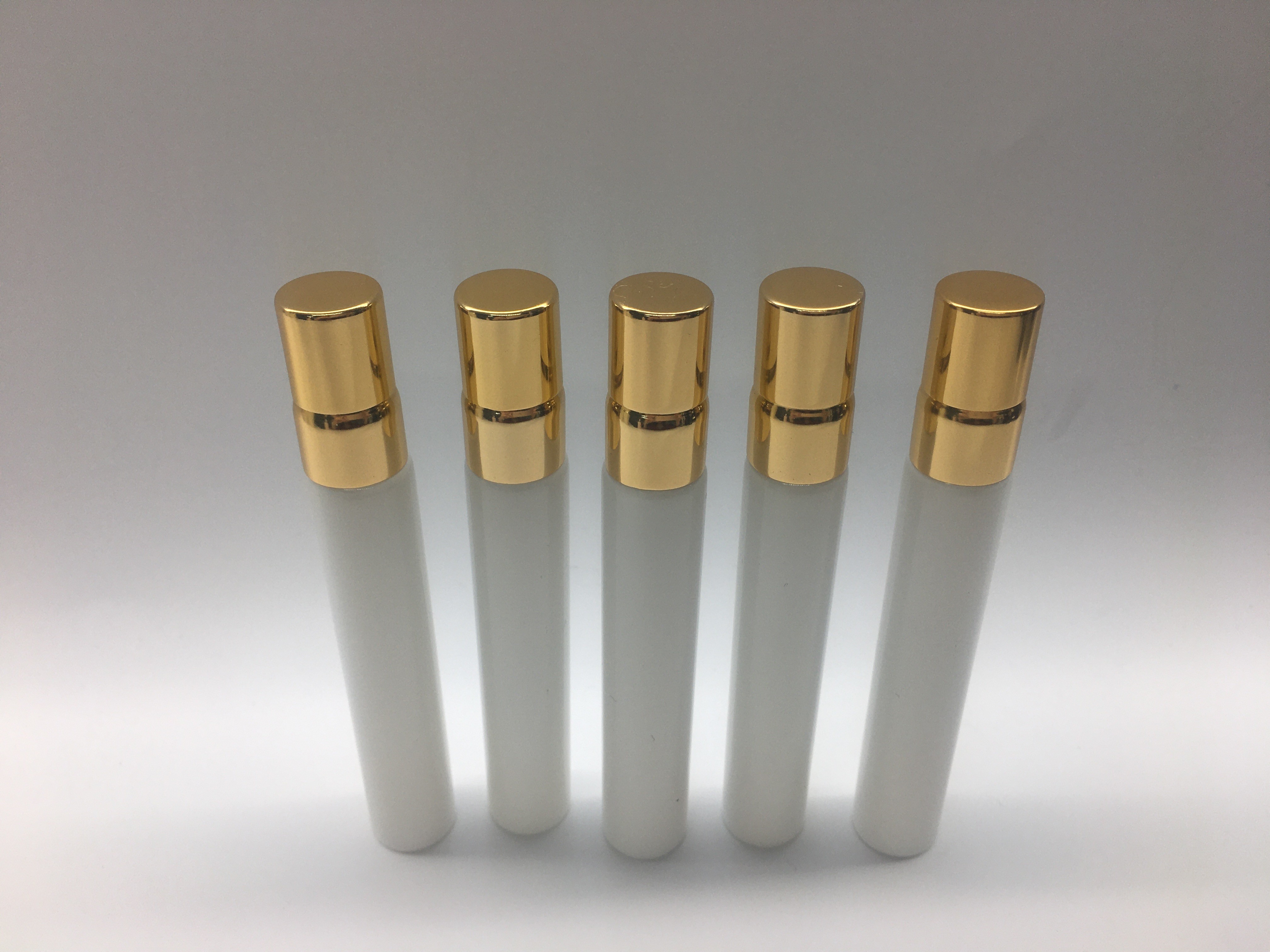 10ml 5ml 2ml Perfume Glass Vial Aluminum Gold / Silver Screw Cap With Sprayer