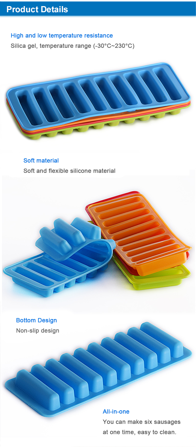 Non Toxic BPA Free Silicone Finger Cookie Mold