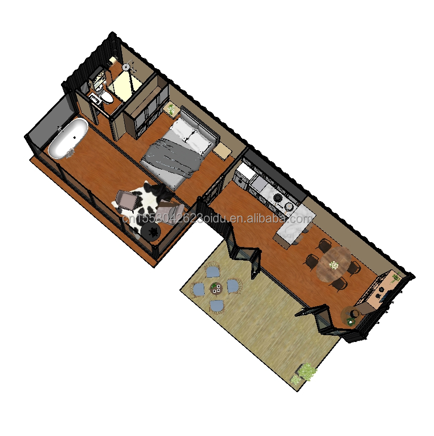 Modern Design Customized EU Standard Prefab Container House Steel Foldable 2 Bedroom Container Homes Hotels Toilets