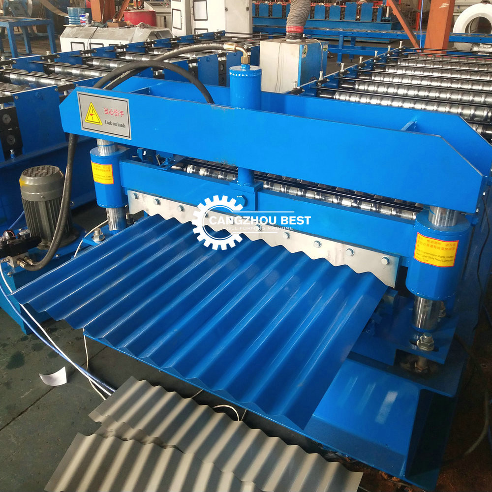 Roof Corrugated Profile Plc Steel Roll Forming Machine Double Layer 12m/Min
