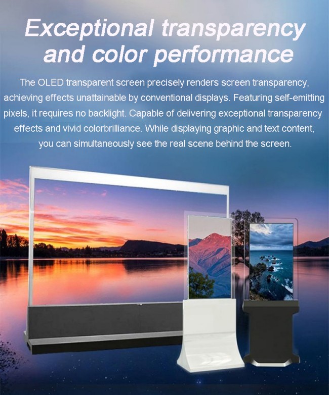 Double Sided Transparent OLED Smart TV Display Cabinet Digital Signage and Displays Advertising Players Exhibitions