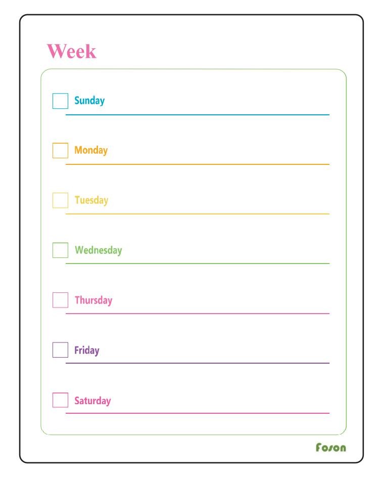 Personalized Large Magnetic Fridge Calendar Weekly 28*21.2cm
