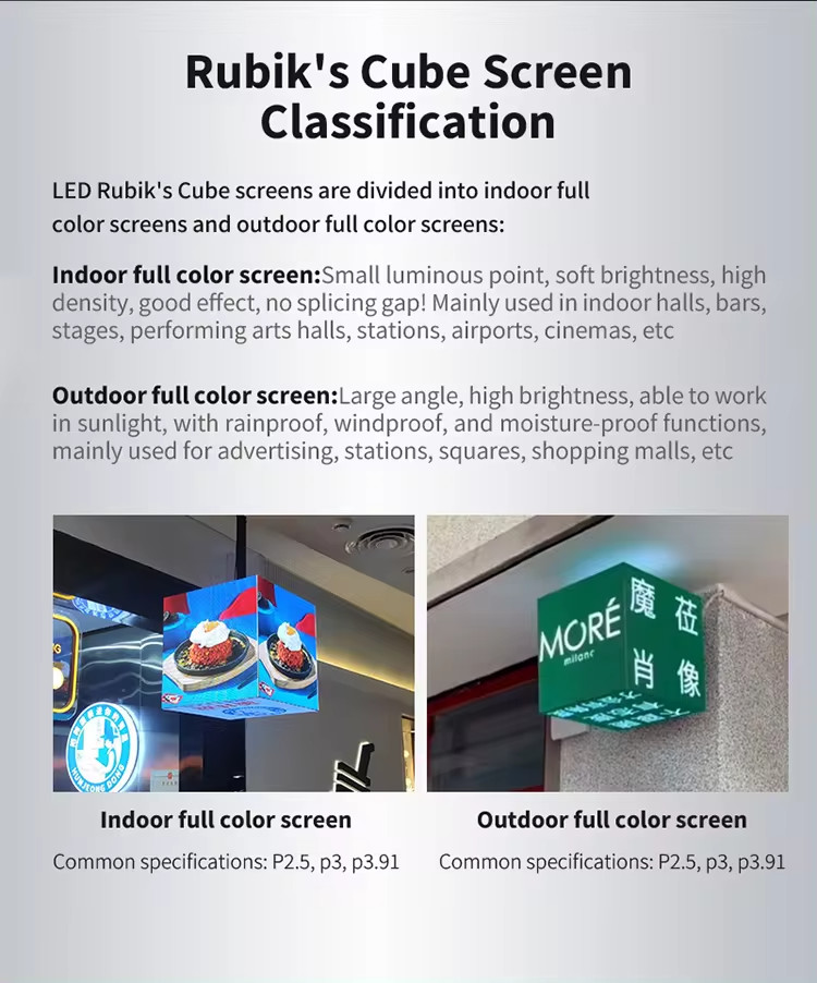 custom led display Led Digital Advertising Display Screen Creative Outdoor Waterproof Rotating Magic Cube Led Displays
