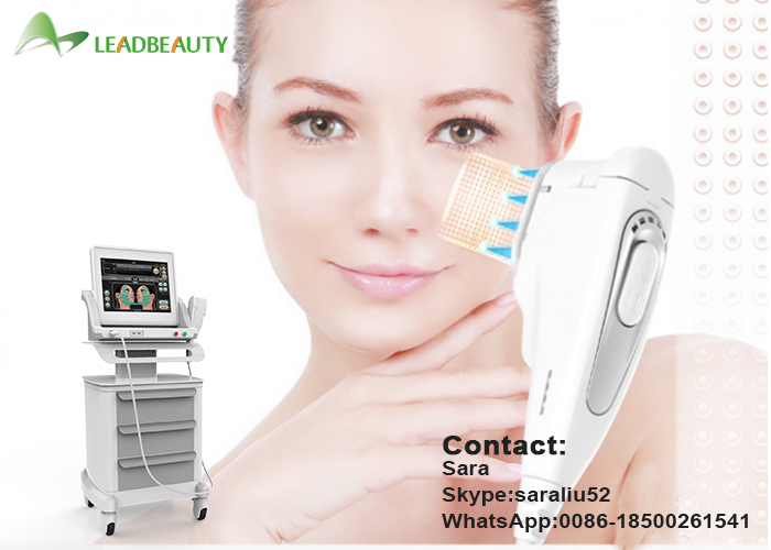 Leadbeauty 5 treatment heads HIFU face lift machine / HIFU face lift device for wrinkle removal with big 15 inch screen