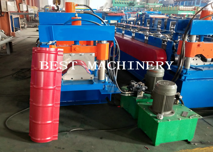 Color Coated Top Roll Ridge Cap Roll Forming Machine with Pressing Device