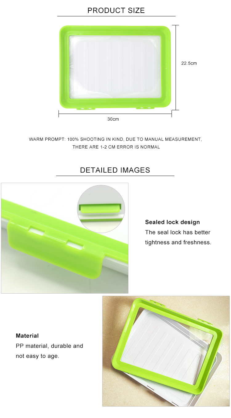 Hot Selling Clever Tray New Idea Kitchen Vegetable Food Preservation Plastic Clever Tray