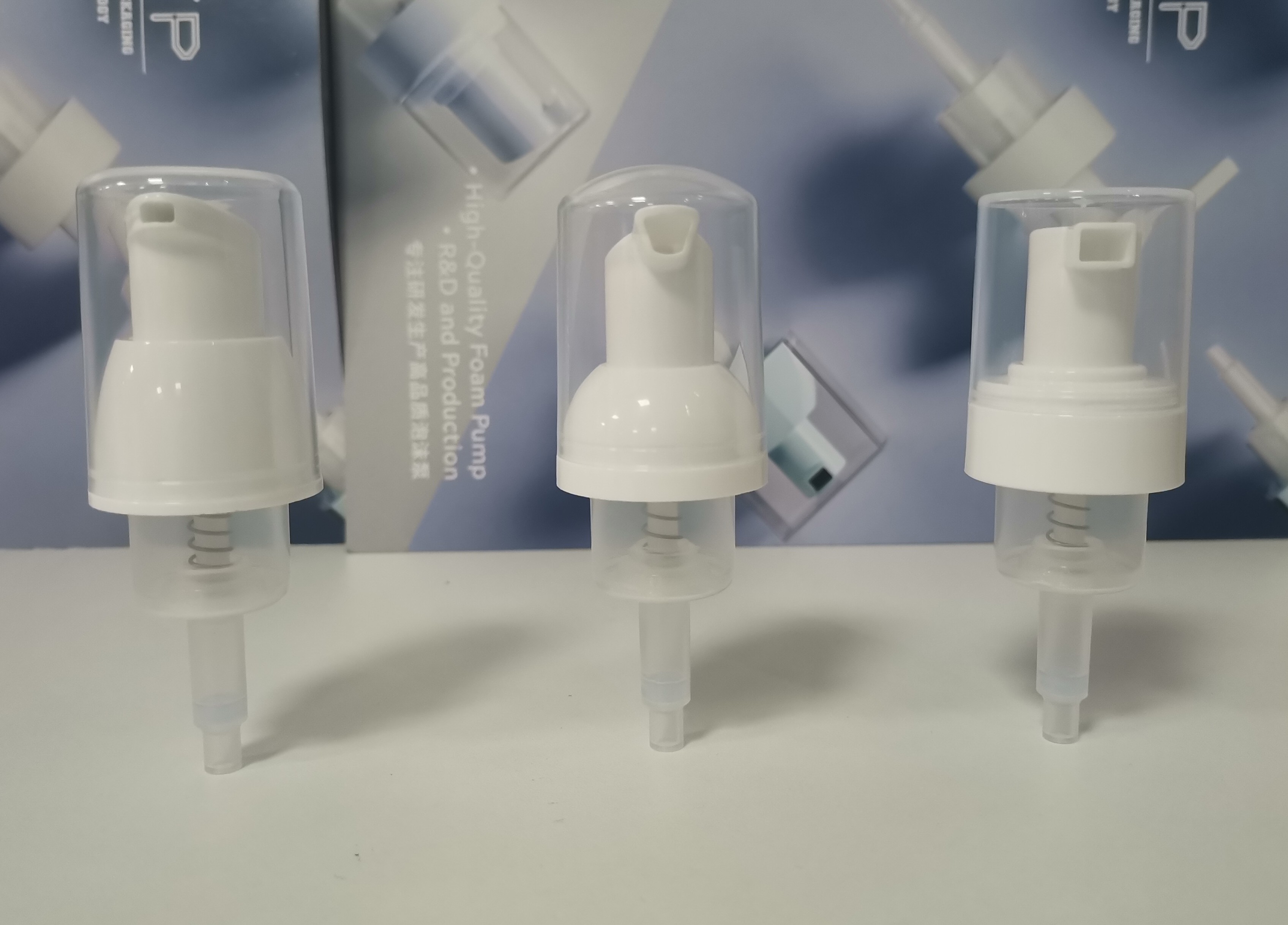 External Spring PP Lotion Pump W/ Overcap 0.4CC Discharge Rate Free Samples