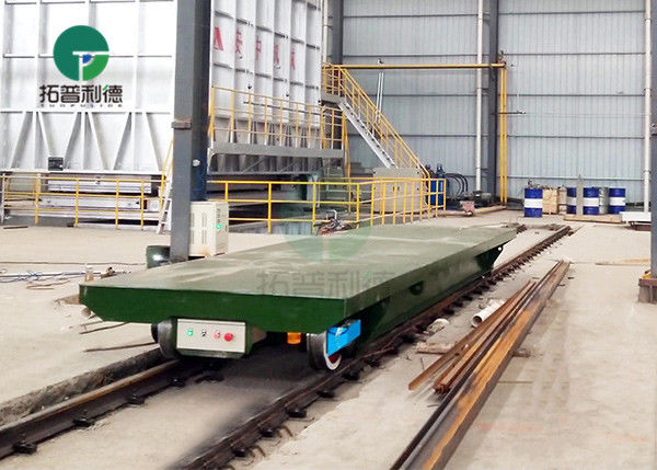 10-45 Ton Rail Guided Container Motorized Transfer Carts Trolley On Wheels