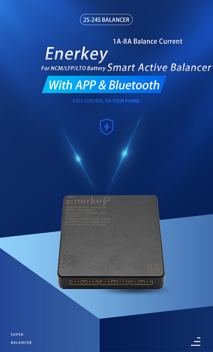 Lithium Lifepo4 BMS Smart Active Balancer 8A 16S 24S Battery Equalizer 48V