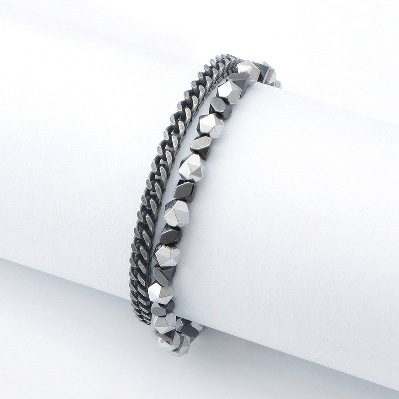 Stainless steel gallstones fashion jewelry, niche high-end design, personalized explosive steel titanium bracelet for men
