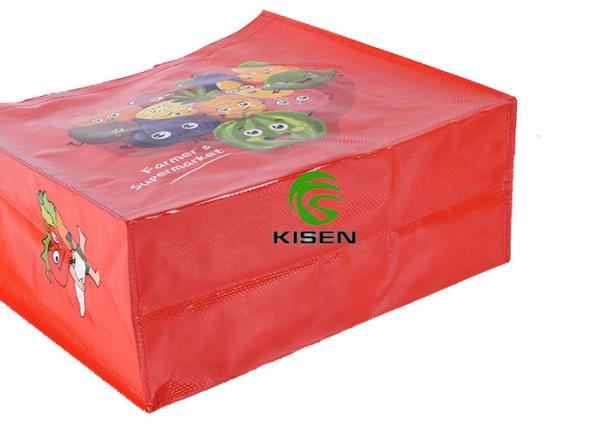 Lightweight Polypropylene Reusable Grocery Bag , Folded Plastic Woven Shopping