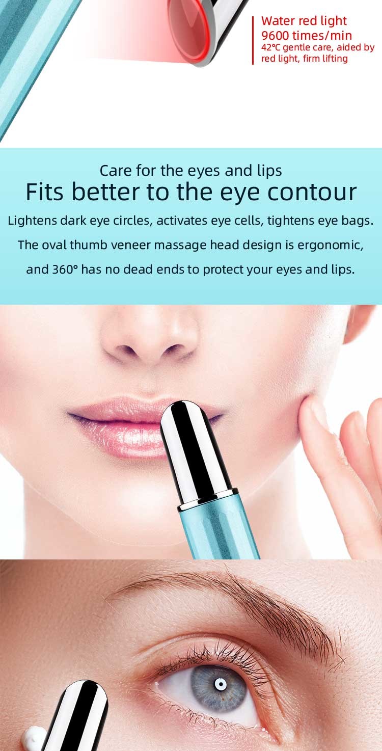 Mini Electric Portable Vibrating Eye Massager Pen Face Tool Anti Wrinkle Anti Aging Randomly Improve Eye Puffiness