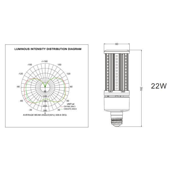 22 W Garden Decorative E27 E26 Led Corn Bulb Outdoor Working High Brightness