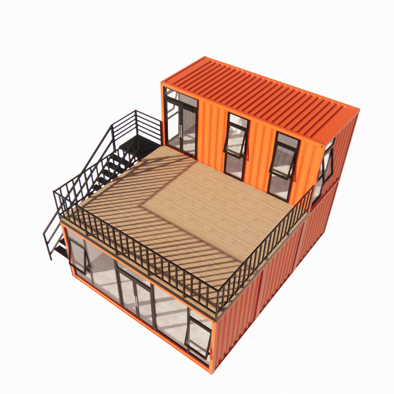 Prefab Shipping Container Pop Up Coffee Shop Restaurant Wall Options of 50/75/100mm Wave Sandwich Panel