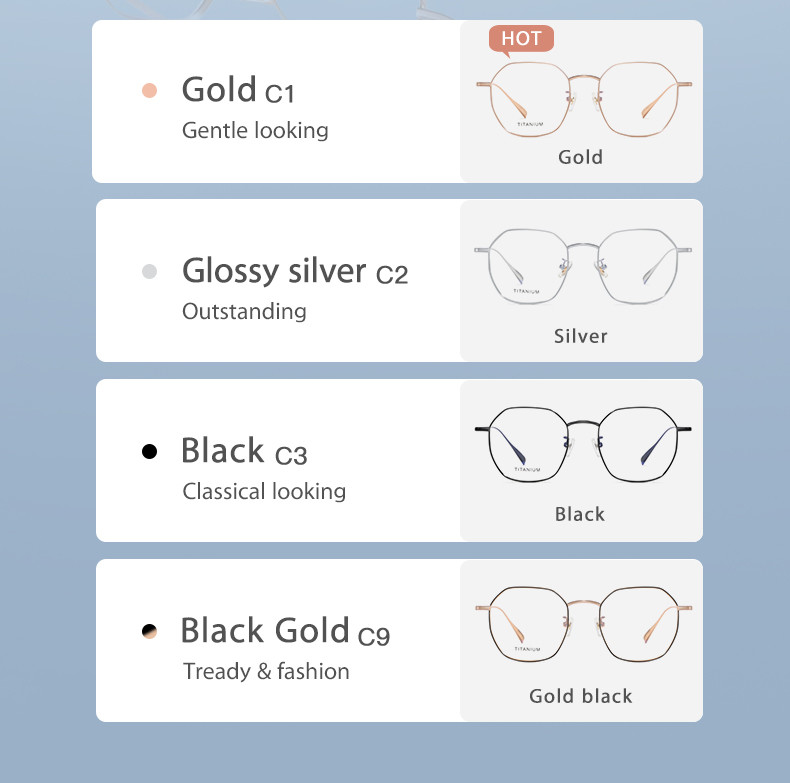 Optical Flexible Titanium Frame Glasses With Transparent Lenses
