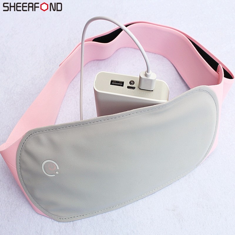 Portable Electric Heating Pad For Menstrual Period Cramps Lower Back Pain Relief USB Infrared Warming Waist Belt