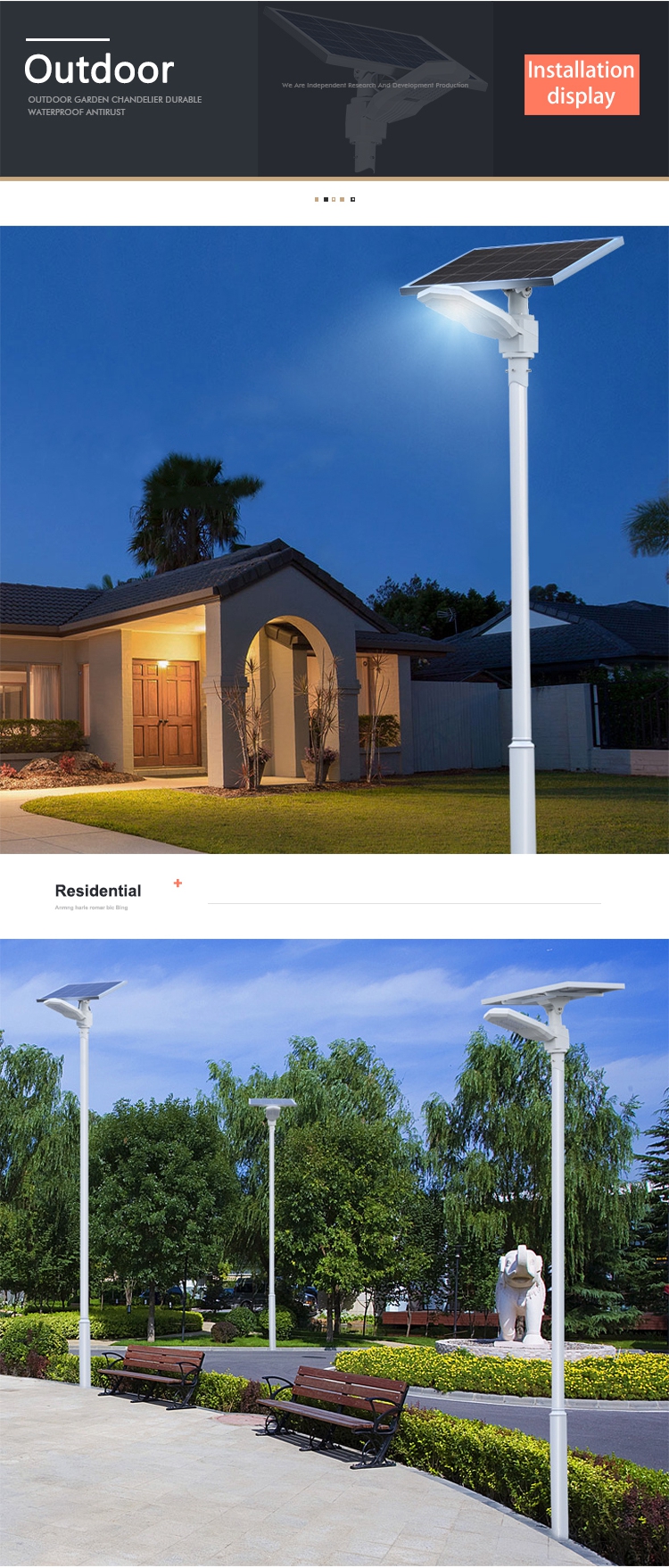 100W Led Outdoor Solar Street Lighting Integrated IP65 Water Resistant Easy to Install