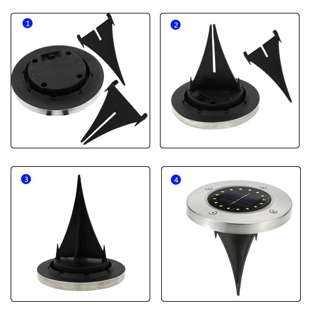 16 LEDs Solar Powered LED Ground Lights , In Ground Pathway Lights Easy Installation