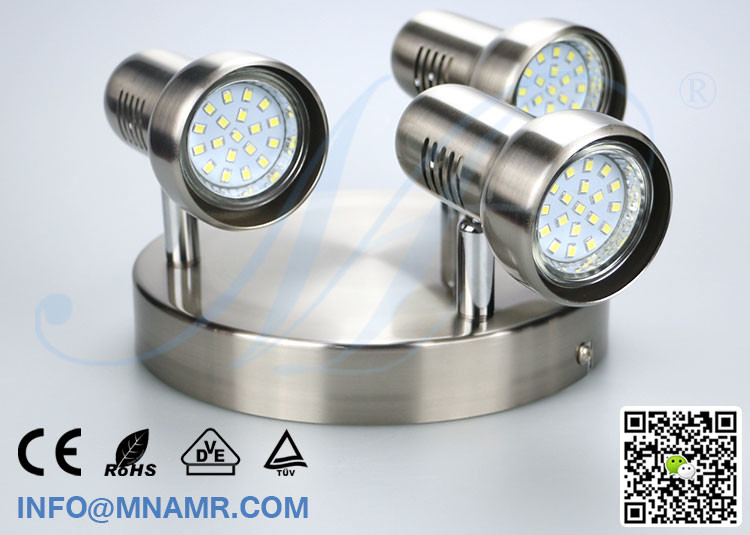 China Manufacturer 3 Outlets LED Shop Light Shop Decorative Lighting with 3x5W AC100-240V Replaceable LED Bulb Lamp GU10