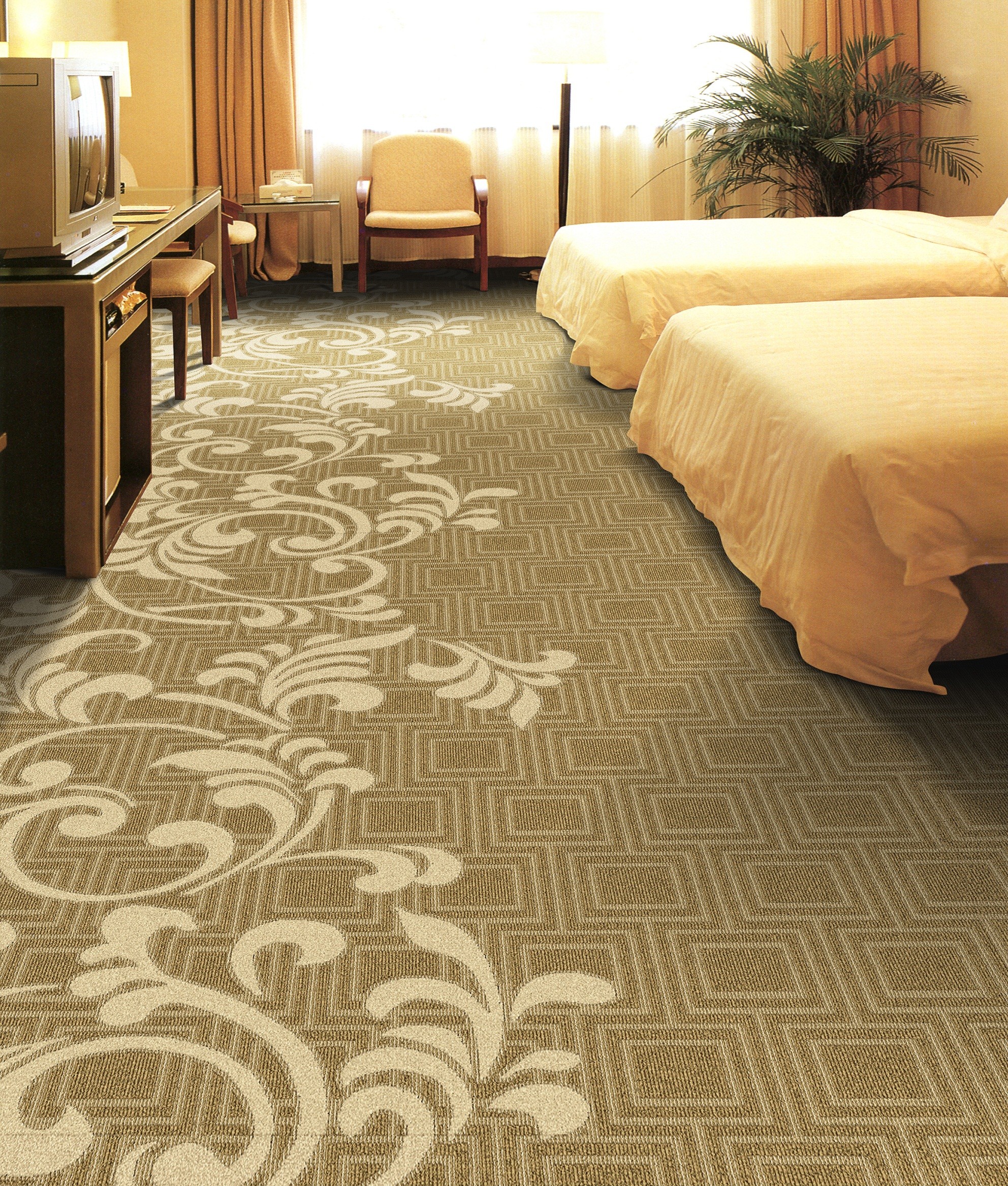 Wool blended carpet 30%wool 70%polyester Cut pile carpet pile height 8mm Width 4m