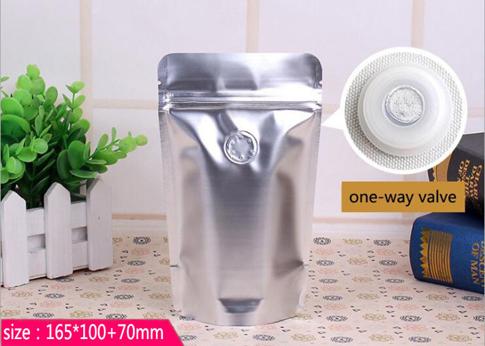 50g Subfilm Aluminum Foil Stand Up Pouch Small Bread Coffee Beans Mylar Silver Foil Bag