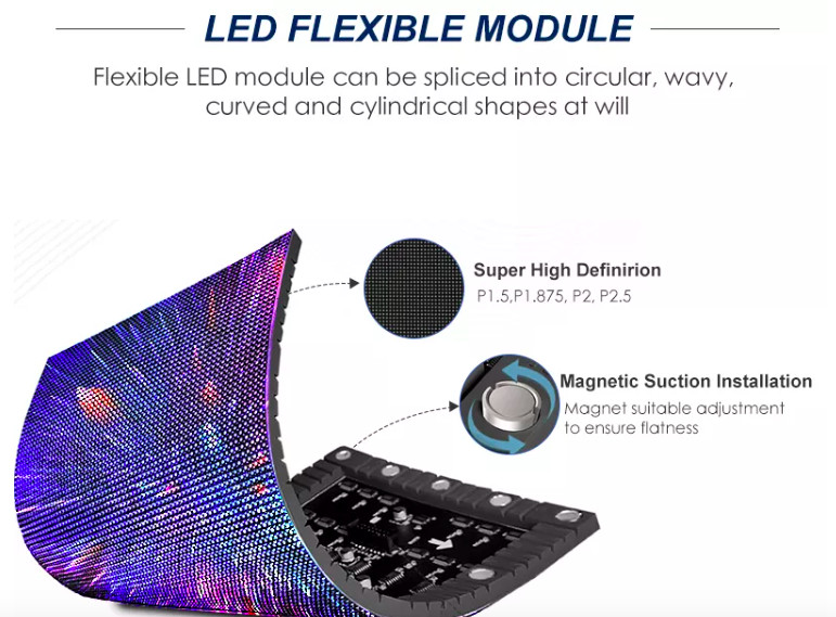 Longvision Commercial Flexible Curved Led Screen Display Panels Soft Module
