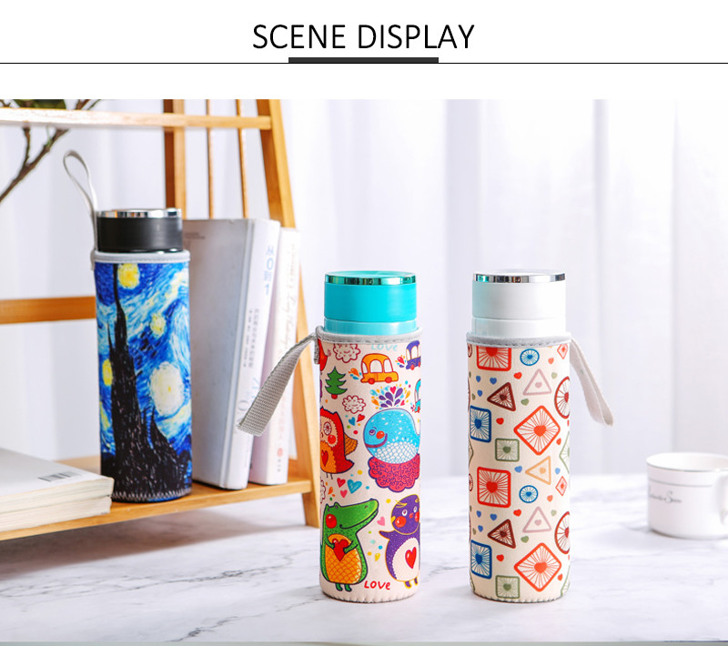 Silk Printing Insulated Neoprene Water Bottle Sleeve