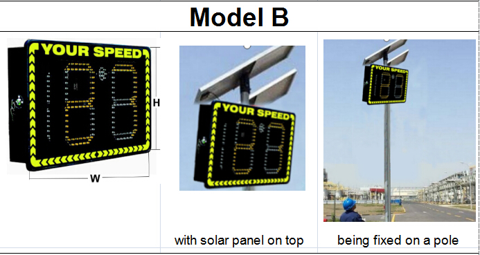Street Red Green Digit Radar LED Speed Limit Signs Solar Speed Signs Power Waterproof IP65
