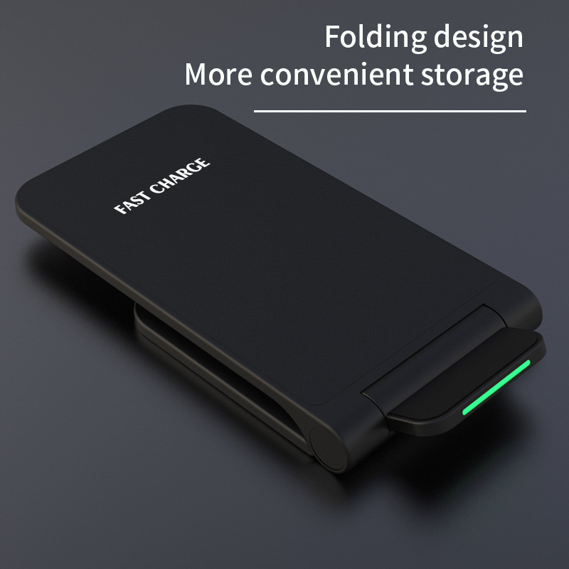 9V - 12V / 2A Qi Fast Wireless Charging Stand Foldable Wireless Charger