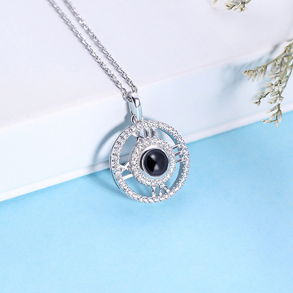 0.28in 0.17oz Custom Silver Necklaces Girlfriend Projective Photo Necklace ODM