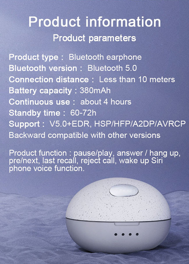 380mAh Battery TWS Wireless Bluetooth Earphones BT 5.0 Earbuds