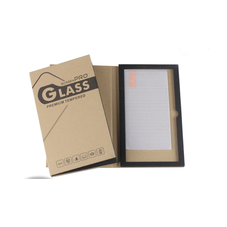 Custom Oem Recyclable Kraft Custom Printed Tempered Glass Screen Protector Retail Packaging Box