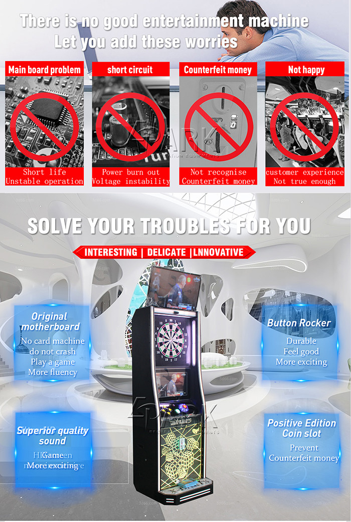 Indoor Sport Electronic Dartboard Coin Operated Arcade Machines For Movie theater