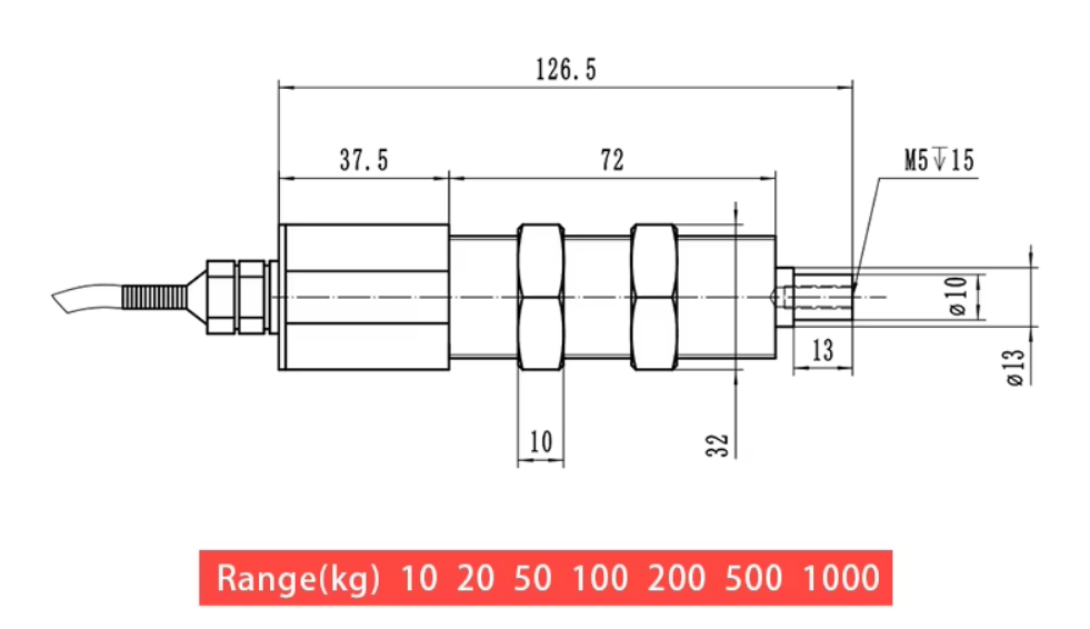 Load Cell 200N Steel Wire Rope Force Weight With Tension Sensor Transducer For Silk Thread Machine