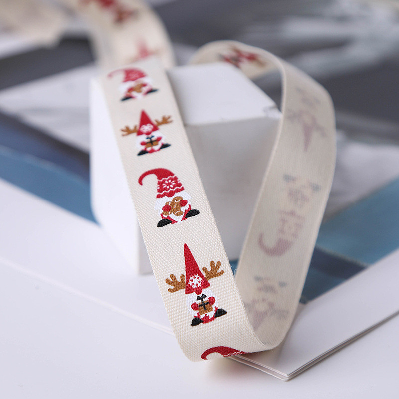 16mm*100y Merry Christmas Printed Cotton Ribbon Customized Cotton Ribbon