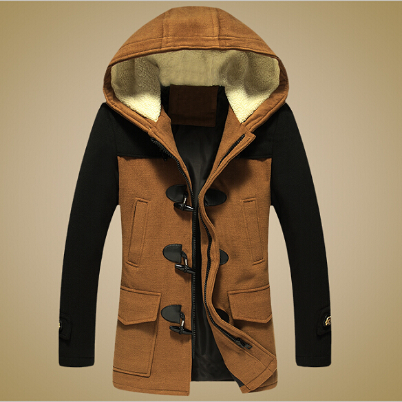 Fleece Fabric Men Winter Hooded Anorak Jacket Breathable Anti Wrinkle