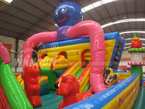 Octopus Theme Inflatable Fun City With Air Blower And Repair Kits