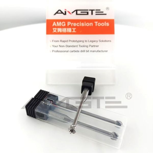 No Coating Custom End Mill Lollipop Ball End Mill Bit 6mm 4 Flutes Reduced Shank