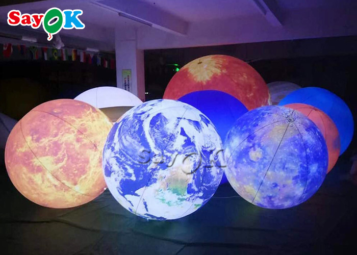 Customized 40 Inches Inflatable Lighting Decoration Pluto Planet Balloon